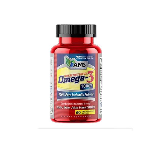 AMS Omega3 1000mg for Vision Brain Joints & Heart Health 60Softgel Capsules