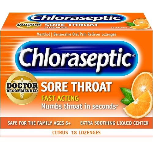 Chloraseptic Citrus for Soothing Sore Throat Orange 18Lozenges