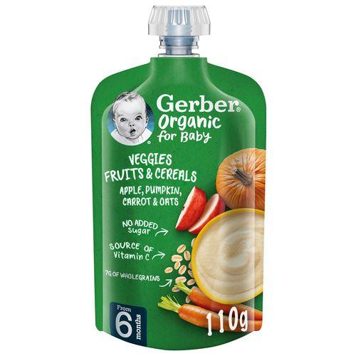 Gerber Organic Apple Pumpkin Carrot and Oats 110g
