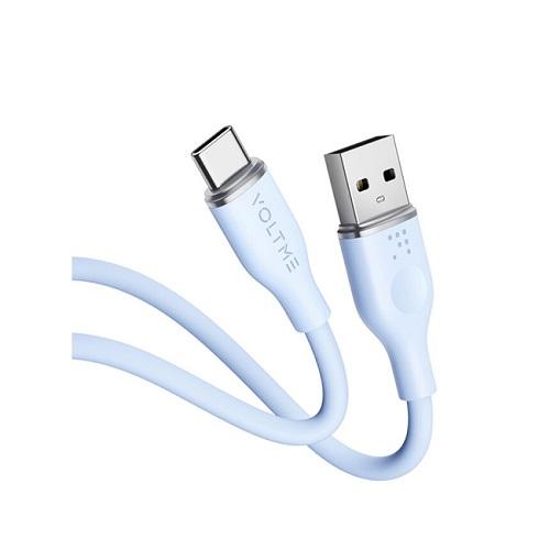 فولتمي باور لينك كابل سيليكون USB الي Type C بطول 1م 3امبير 60واط ازرق رقم.15680