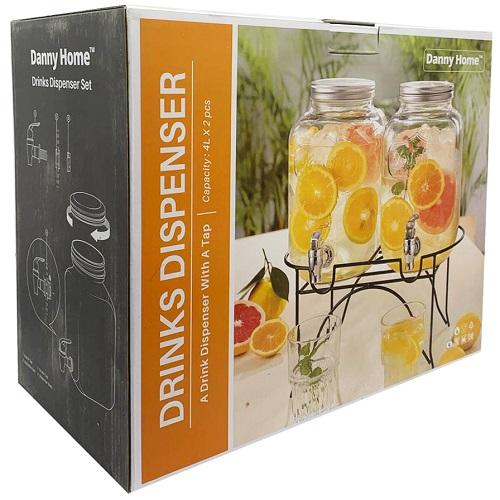 Danny Home Drinks Dispenser with Stand 4L 2Pcs No.WT-J11