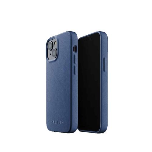 Mujjo iPhone 13 Full Leather Case Monaco Blue No.12495