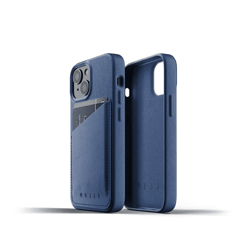 Mujjo iPhone 14 Leather Wallet Case Blue No.13982