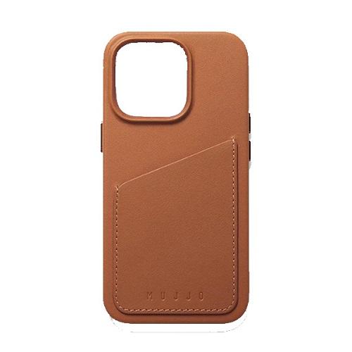 Mujjo iPhone 14 Pro Leather Wallet Case Tan No.13992