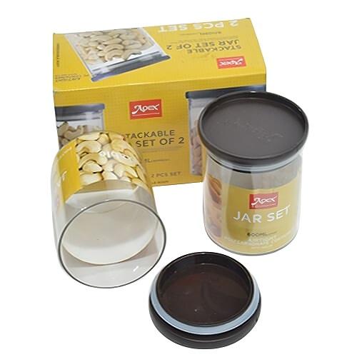 Set of 2 Nut Storage Containers Each with a Capacity of 600ml Model No.AP029