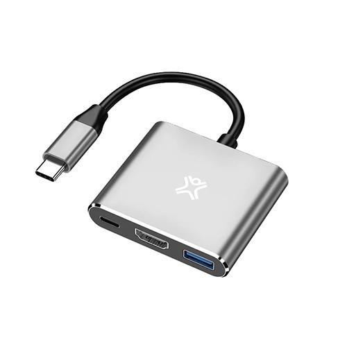 اكستريم ماك Type C هب 3فى1 فضي موديل رقم.XWH-HUB3-13