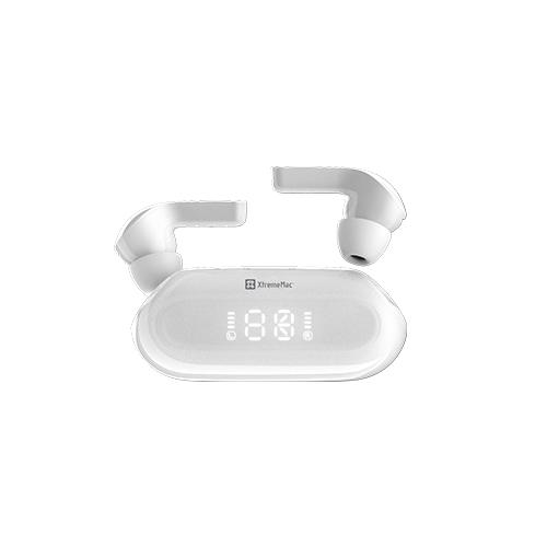 Xtrememac X Twist Wireless Earphones with Battery Display White Model No.XWH-XTW-03