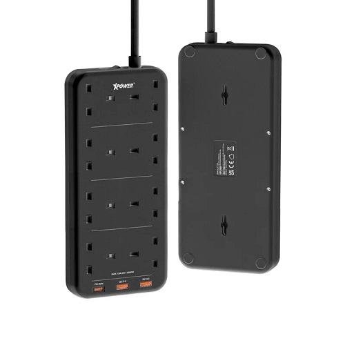 اكس باور بي اس 8ايه مقبس طاقة مع 11منفذ 3250واط اسود موديل رقم.XP-PS8A-BK