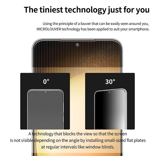 Araree Core Glass Screen Protector for Samsung Galaxy S24 Privacy Black Model No.S24-ICOR-PV