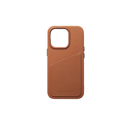 Mujjo iPhone 14 Leather Wallet Case Tan No.13980