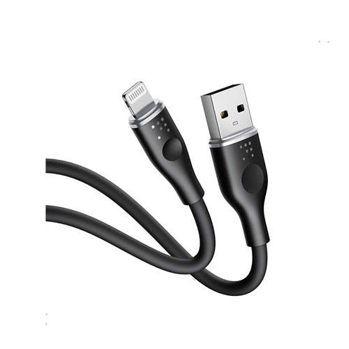 فولتمي كابل باورلينك مووس USB الى لايتنينج كيبل من السيليكون وموصل سبائك الزنك 1.2م اسود رقم.15682