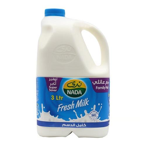 ندى حليب طازج كامل الدسم 3لتر
