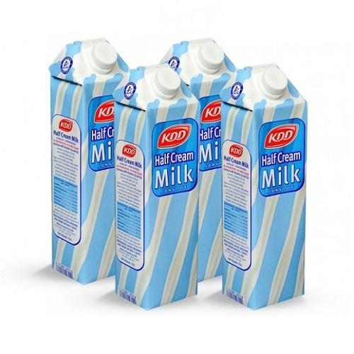 KDD Long Life Half Cream Milk 1Ltr 4Pcs