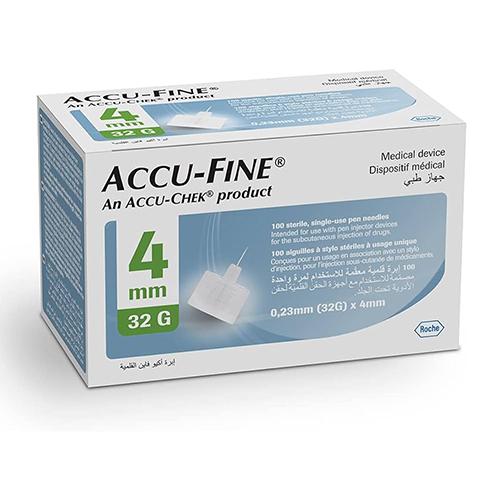 Accu Fine Insulin Pen Needles 4mm 32g 100Needle