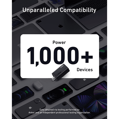 انكر 737 جان برايم شاحن 120واط مزدوج المنافذ Type C ومنفذ USB اسود رقم.14435