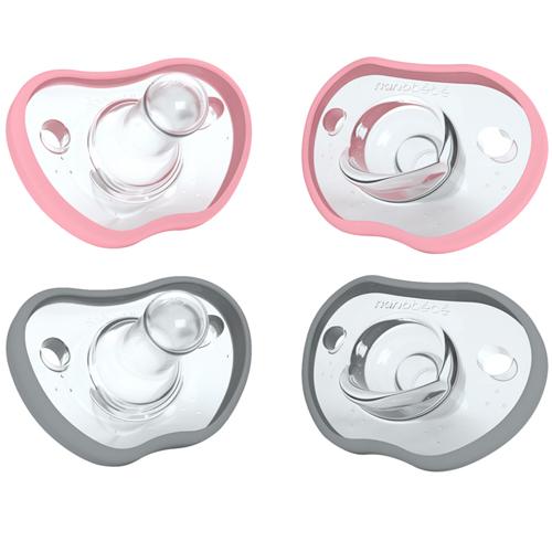 Nanobebe Flexy Pacifier from Birth to 3Months 4Pcs Pink Grey Model No.FUS4010420