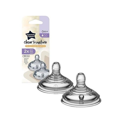 Tommee Tippee Closer to Nature Slow Flow Teats 0Months and Above 2Pcs Model No.TT424584