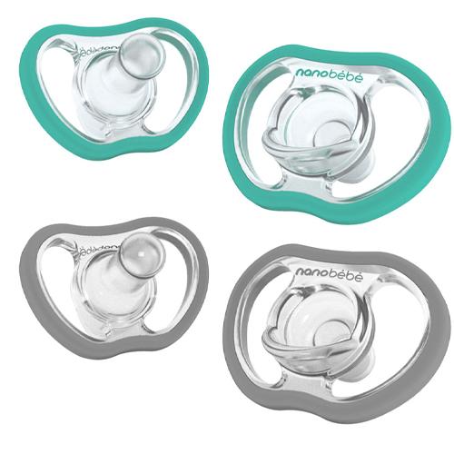 Nanobebe Active Pacifier Up to 4Months Teal Cool Grey 4Pcs Model No.FUS4012432