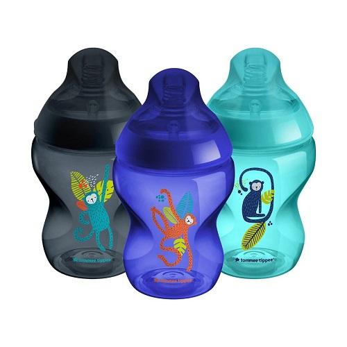 Tommee Tippee Closer to Nature Baby Bottles Breast Mimicking Nipple Anti Colic Valve 260ml 3Pcs Blue Model No.TT422731