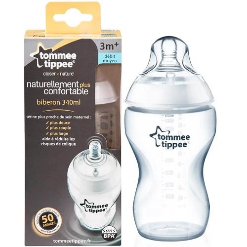 Tommee Tippee Closer to Nature Baby Feeding Bottle Medium 340ml Clear Model No.TT422601