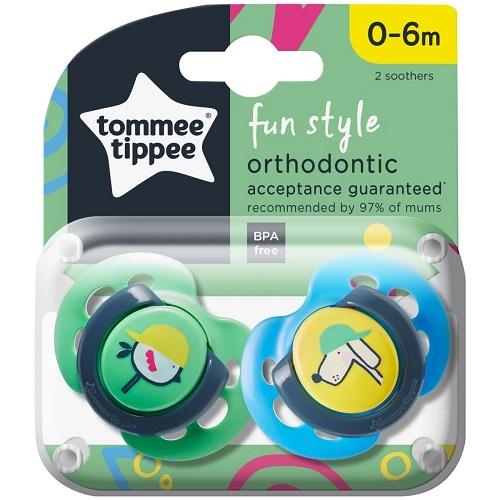 Tommee Tippee Closer to Nature Soother Fun Style from0to6Months 2Pcs Model No.TT43335764