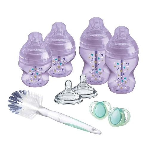 Tommee Tippee Advanced Anti Colic Newborn Baby Bottle Starter Set Purple 9Pcs Model No.TT422750