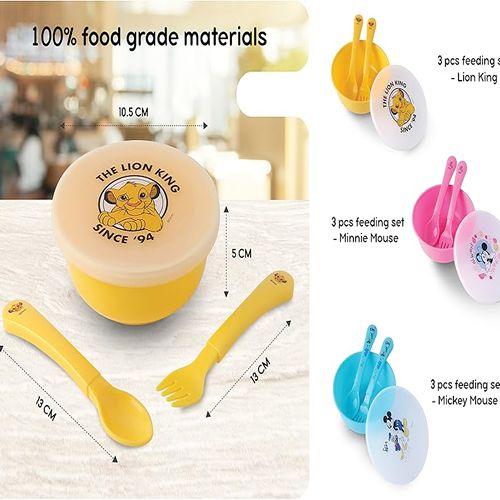 Disney Baby 3Pcs Feeding set Bowl Spoon and Fork Lion King Yellow Model No.TRHA2111