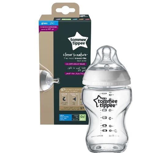Tommee Tippee CTN Glass Feeding Bottle 250ml Clear Model No.TT42243877