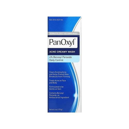 Pan Oxyl Acne Creamy Wash Benzoyl Peroxide 4% Daily Control for Skin 170g