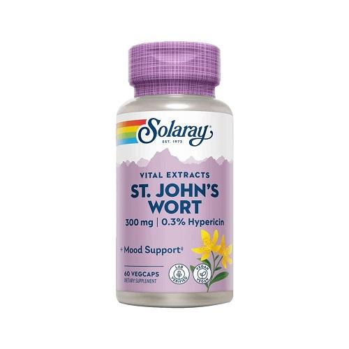 Solaray St Johns Wort 300mg 0.3% Hypericin Dietary Supplement 60Veg Capsules