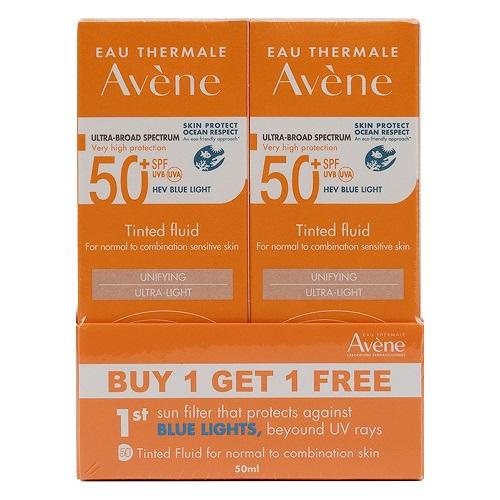Avene Tinted Fluid for Normal to Combination Sensitive Skin SPF50+ Fragrance Free 50ml 1+1Free