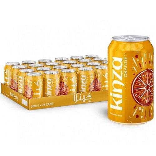 Kinza Carbonated Drink Orange Flavor 360ml 24Pcs