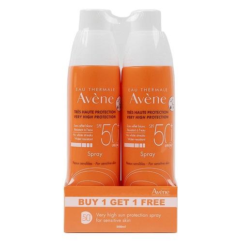 Avene Very High Protection Spray for Sensitive Skin SPF50+ 200ml 1+1Free