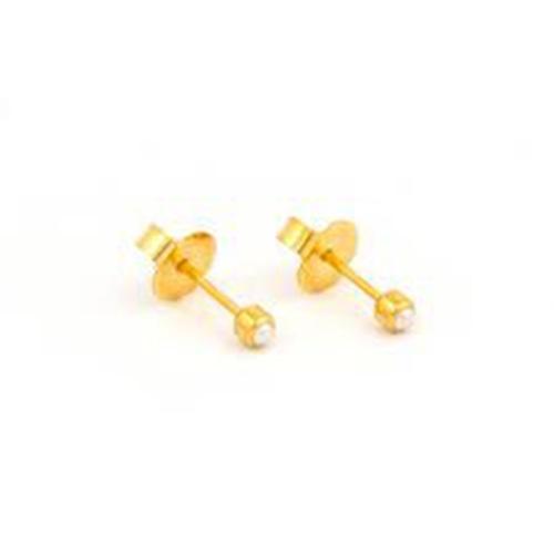 Studex Gold Plated Medical Earrings with White Pearl 2mm Model No.7531-0301