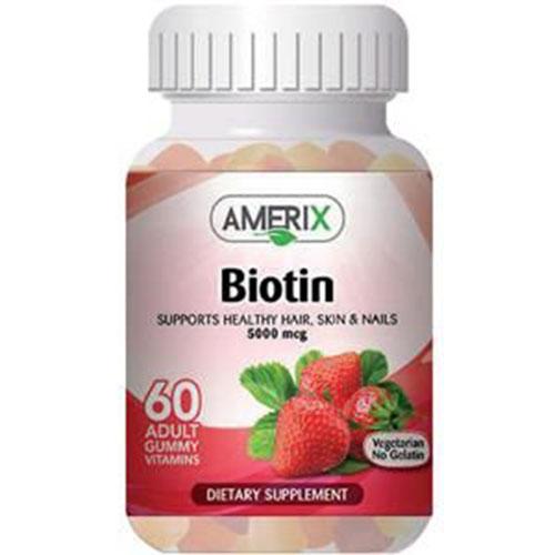 Amerix Biotin for Support Healthy Hair Skin and Nails for Adult 60Gummies
