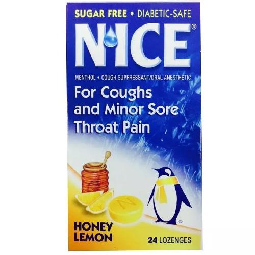 Nice Honey and Lemon Flavor for Coughs and Minor Sore Throat Pain 24Lozenges