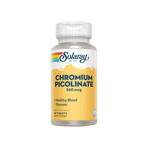 Solaray Chromium Picolinate 500mcg Healthy Blood Glucose 60Tablets