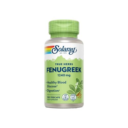 Solaray Fenugreek 1240mg Dietary Supplement for Healthy Blood Glucose 100Veg Capsules