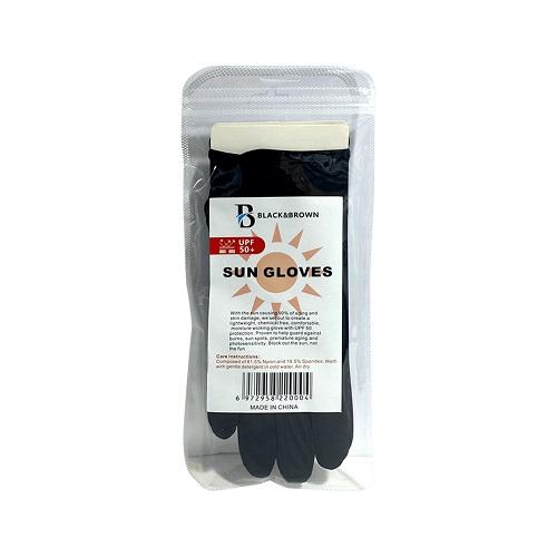 Black & Brown Sun Protection Gloves Black