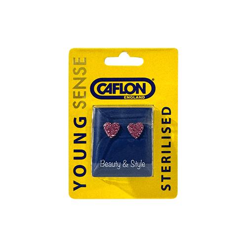 Caflon Fashion Young Sense Earring 24K Gold Plate Heart Rose 8mm