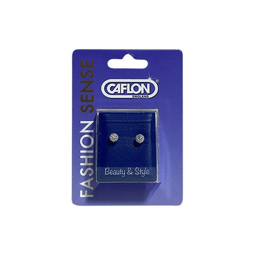 Caflon Fashion Sense Earring 24K Gold Plate Fireball Ab Crystal 4.5mm
