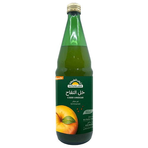 ارض الطبيعة خل التفاح العضوي غير مفلتر 750مل