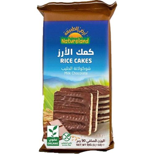 Natureland Rice Cakes with Milk Chocolate Organic 90g