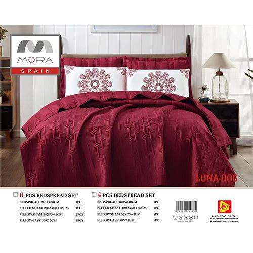 Mora Lona Bedspread King 240×260 6Pcs Dark Red Model No.J-1009