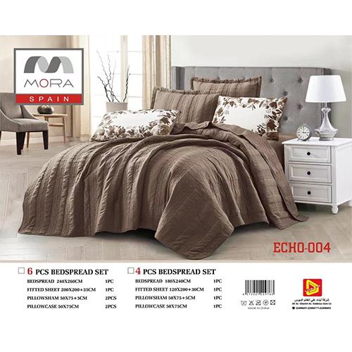 مفرش مورا بيد سبريد ايكو نفر ونص 180×240 4قطع بنى موديل رقم.J-1014