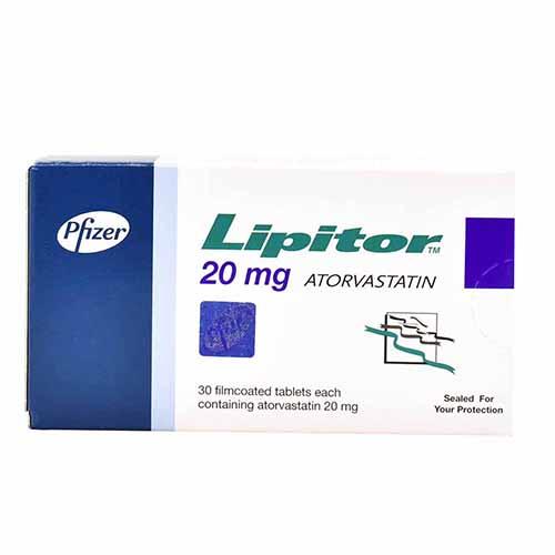 Lipitor Atorvastatin 20mg to Reduce Cholesterol and Fats in the Blood 30Tablets