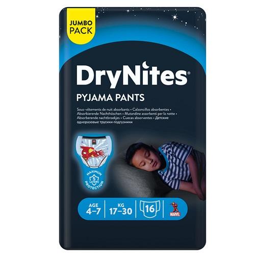 Huggies Dry Nites Pyjama Pants Diapers for Boys from4to7Years from17to30Kg 16Diapers