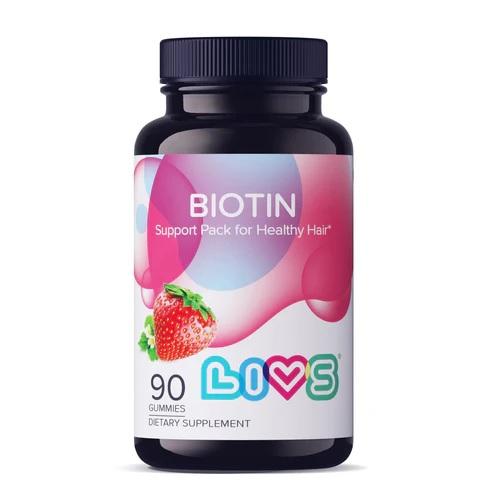 Livs Biotin Support Pack for Healthy Hair Dietary Supplement 90Gummies