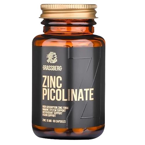 Grassberg Zinc Picolinate 15mg for Immune System Support 60Capsules