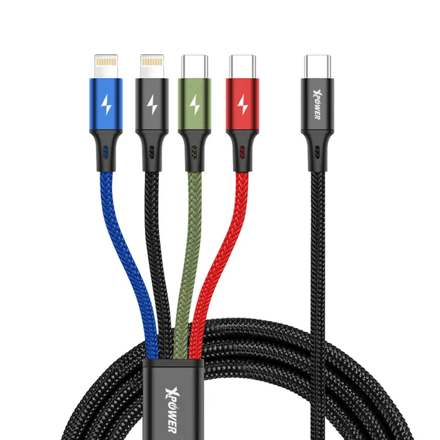 XPower 4in1 Type C Cable 1.2m Black Model No.XP-4CL-120-BK